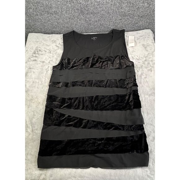 Loft Womens shirt Medium ann taylor ruffled tank top - Picture 9 of 11